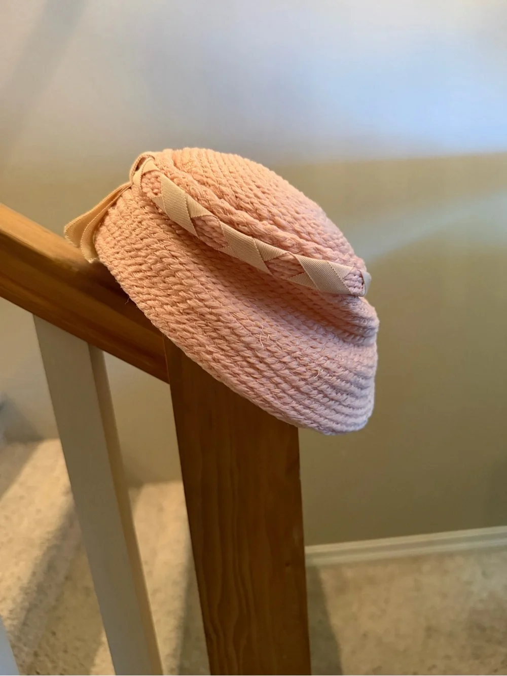 Vintage 1950s Spunwoven by Everett bonnet with Ribbon Trim